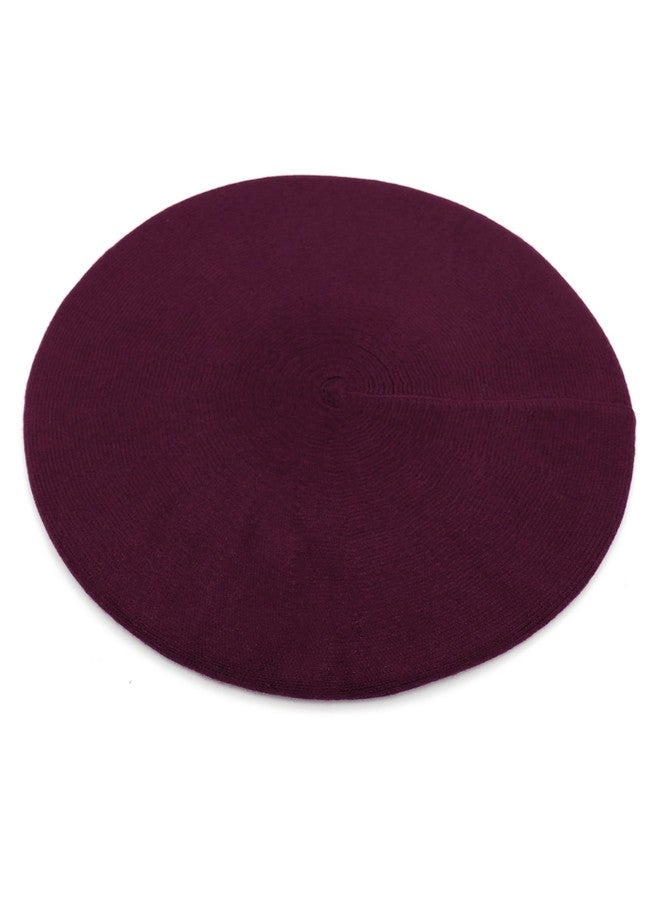 Umeepar Women French Beret Hat Reversible Double Layer Hat Solid Color (US, Alpha, One Size, Burgundy) - Image 3